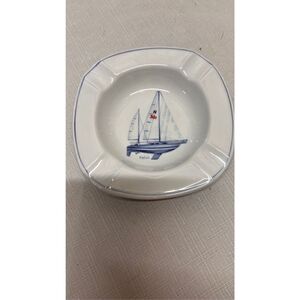 Vintage JWK Bavaria Western Germany Sailboat Fin Keel Yawl 4 Slots Ashtray